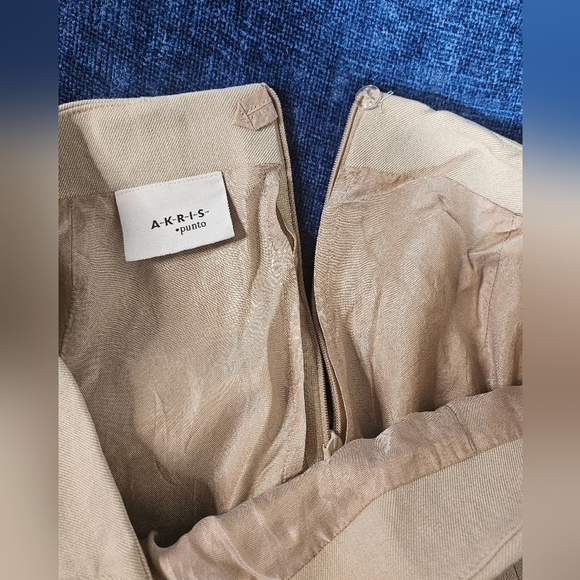 Akris Punto Khaki Canvas Knee Length Pencil Skirt 6 - Picture 6 of 10